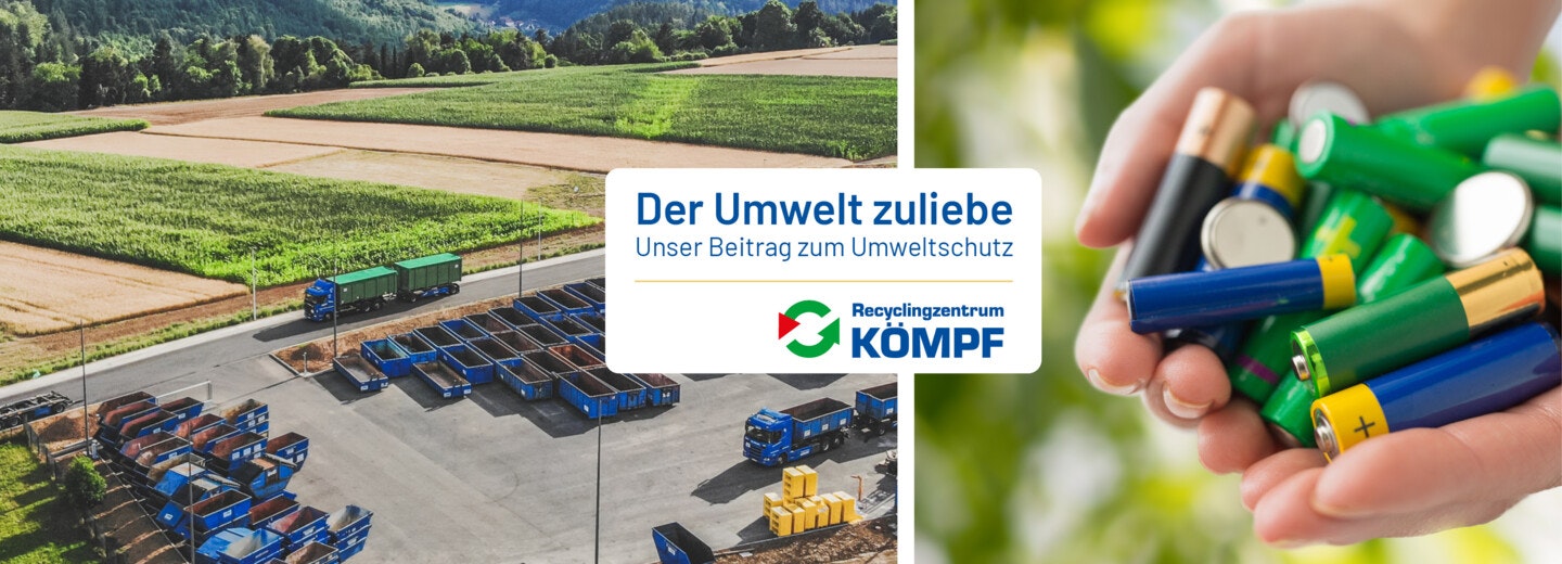 Batterie-Banner - Der Umwelt zuliebe Umweltschutz durch korrekte Entsorgung und Recycling von Batterien