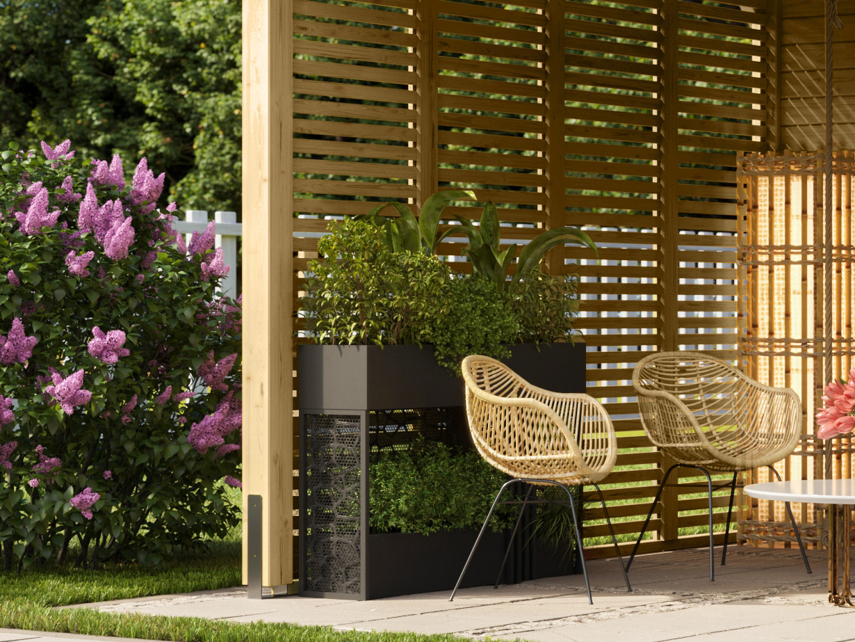 Karibu Lamellenwand für Pavillon Cubus