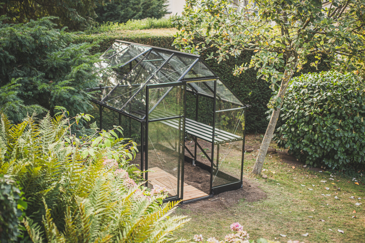 Außenansicht des Gewächshaus Qube von Juliana