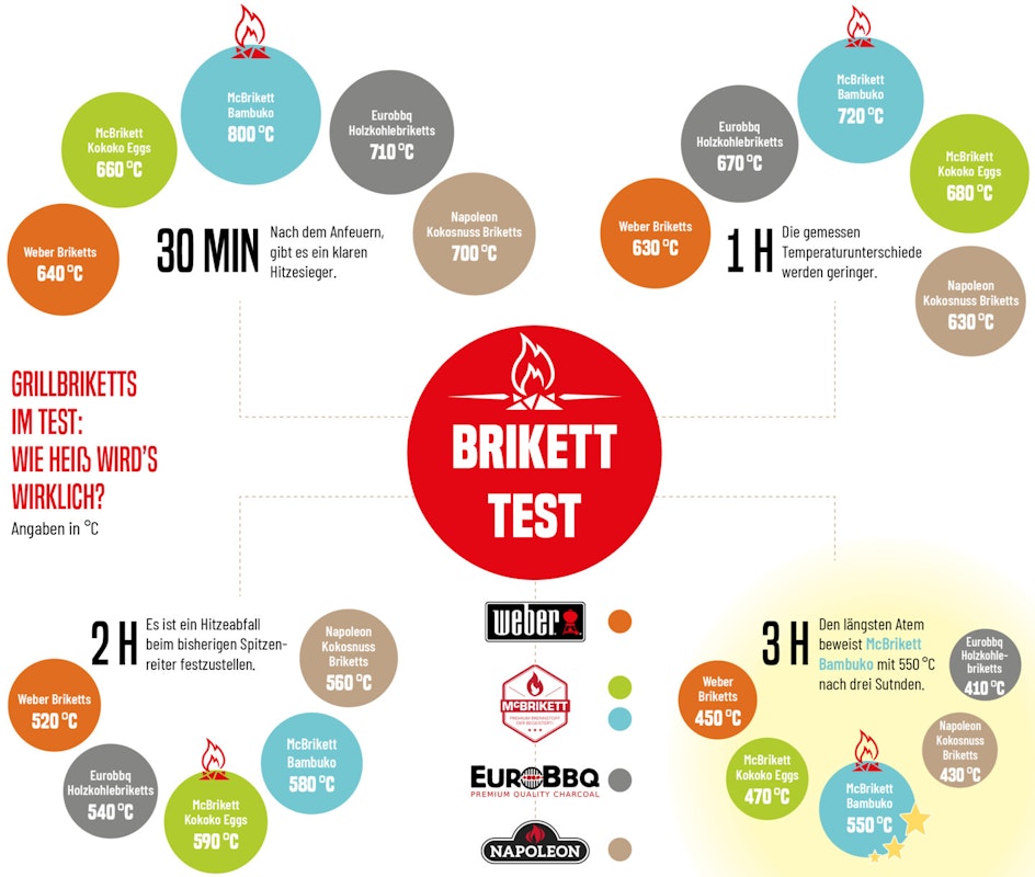 Testergebnis Das Ergebnis des Briketttests