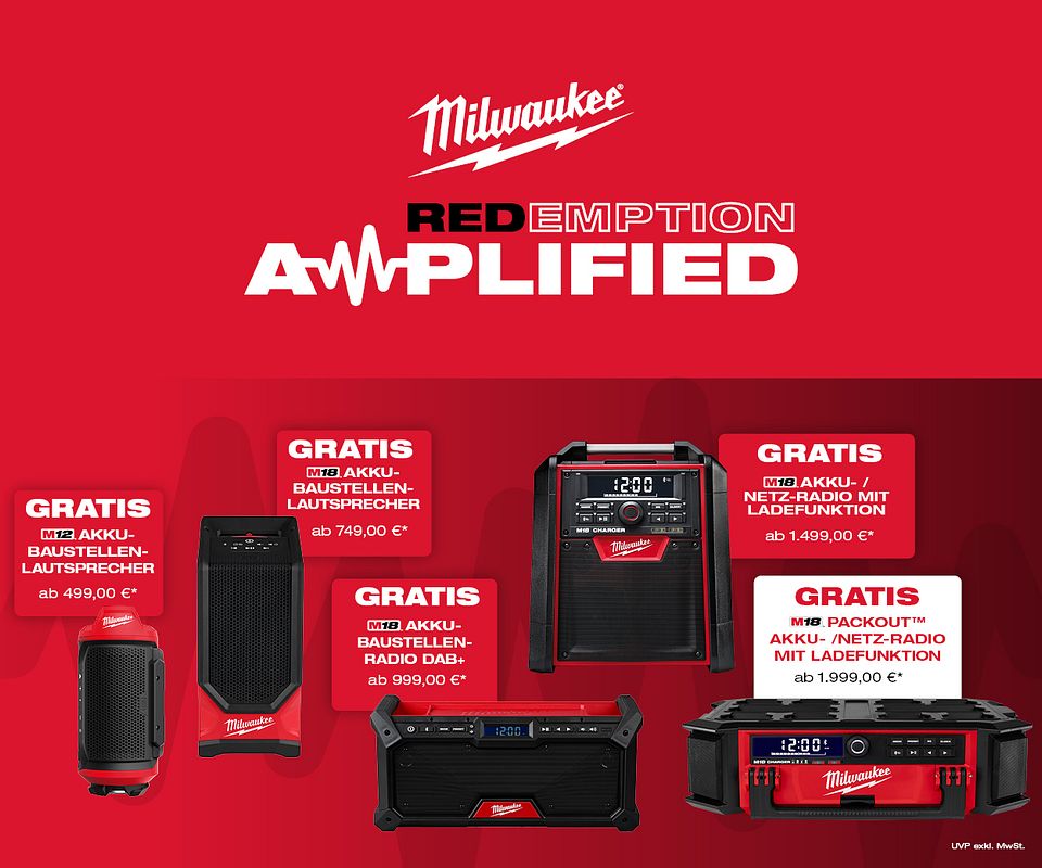 Gratis Prämie zu Ihren Milwaukee-Produkten
