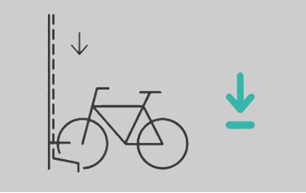 Schritt 2: Fahrrad runter drücken Bikelift Skizze Schritt 2