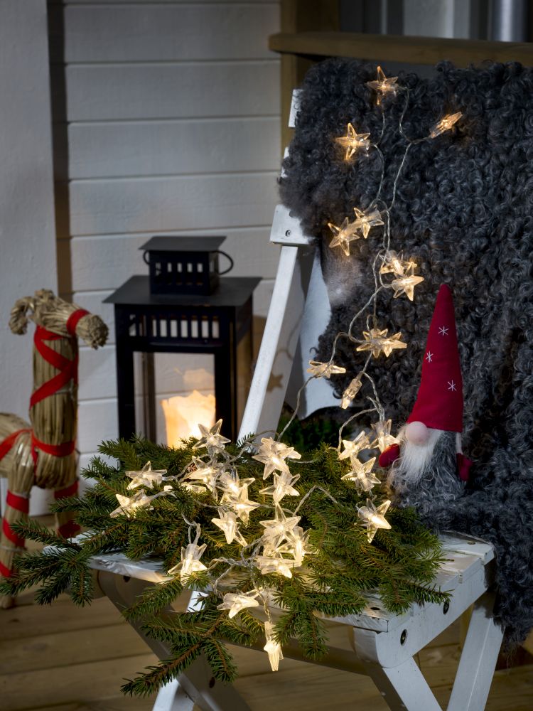 Konstsmide LED Dekokette Acryl Sterne+Lichtsensor