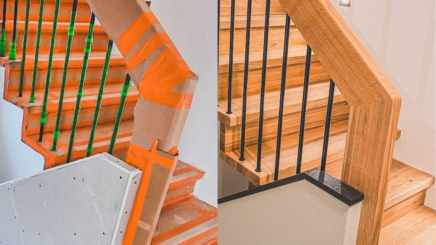 Holztreppe renovieren: vorher vs. nachher