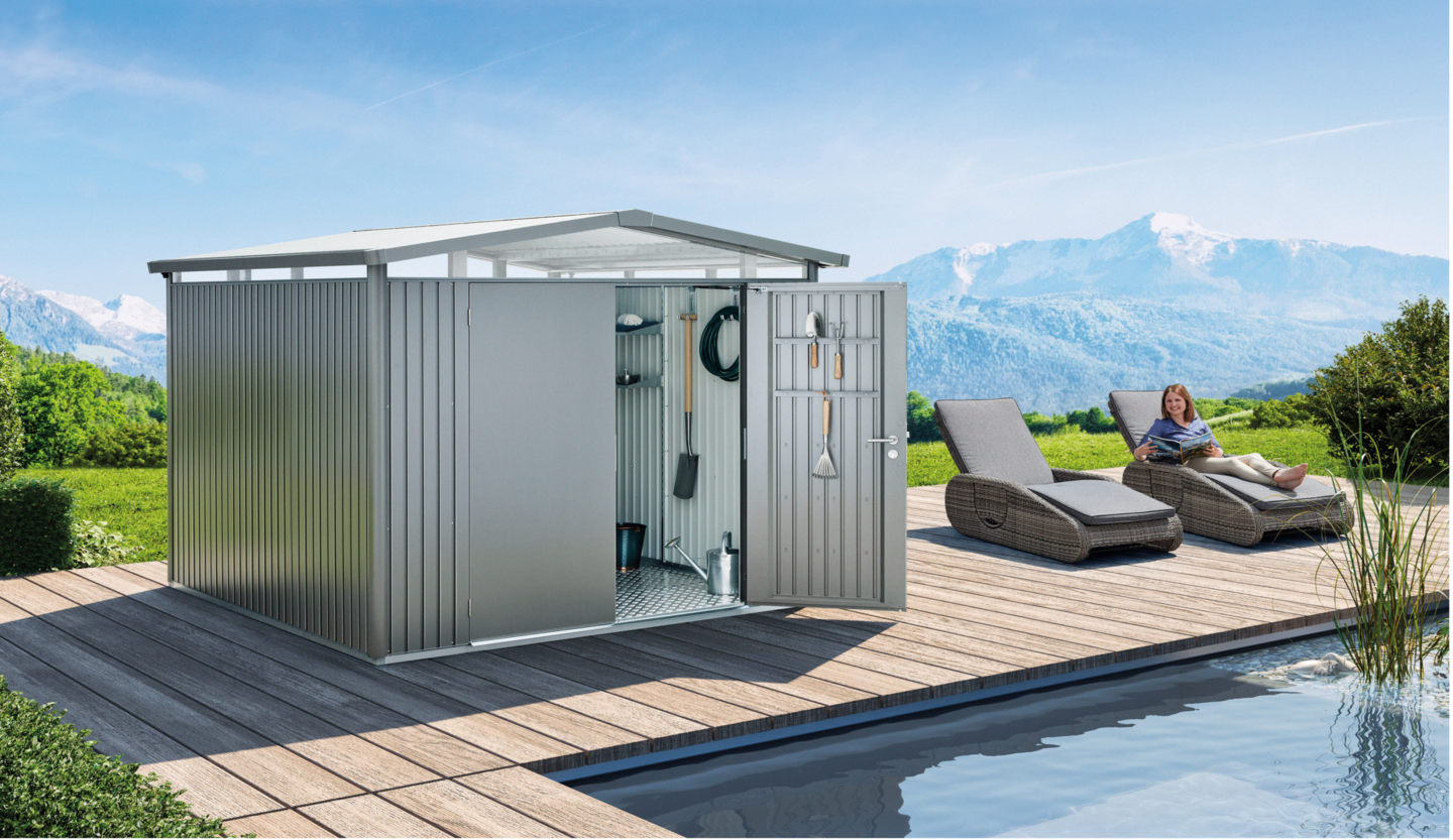 Biohort Gerätehaus Panorama mit Doppeltür