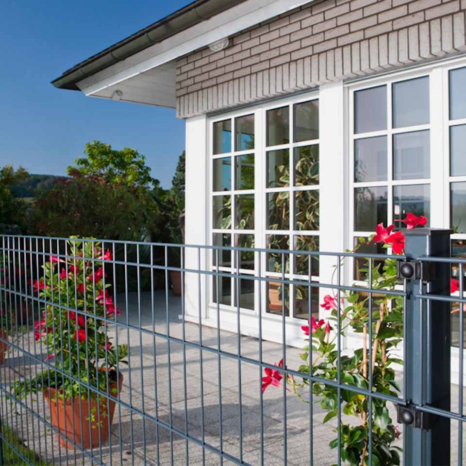 Kraus Dino Pro Doppelstabmatten Zaunset mit Rechteckpfosten