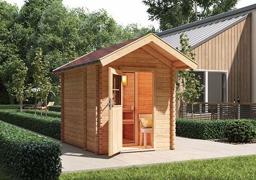 Durchdachtes Platzwunder: Das Karibu Saunahaus 0