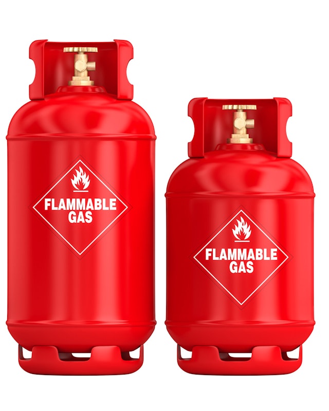 Gasflasche rot in zwei Größen Gasflasche rot