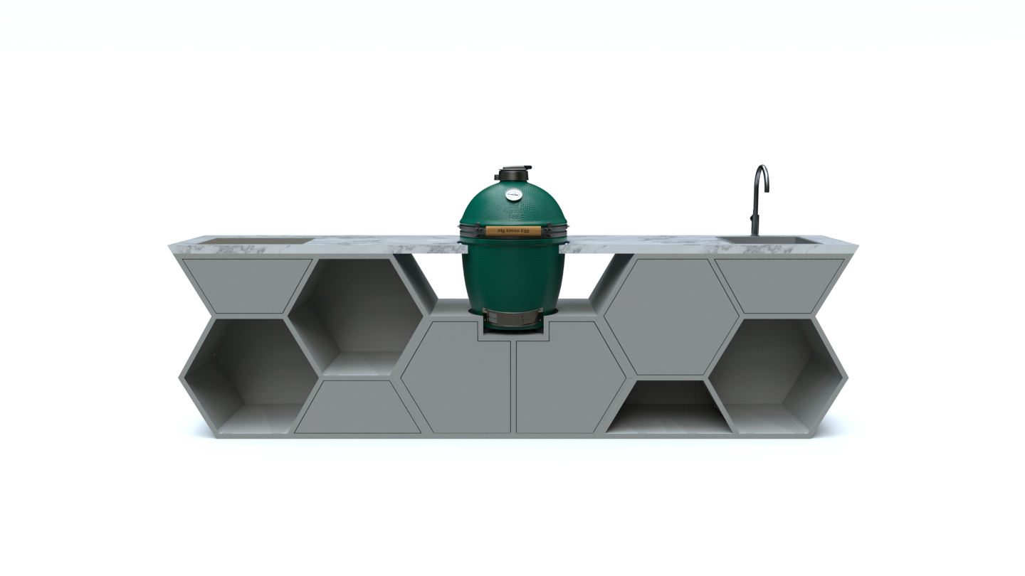 Hive Outdoorküche Designers Favorite mit Korpusfarbe matt Off-White