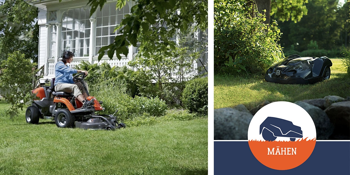 Rasen mähen: Aufsitzmäher oder Mähroboter?