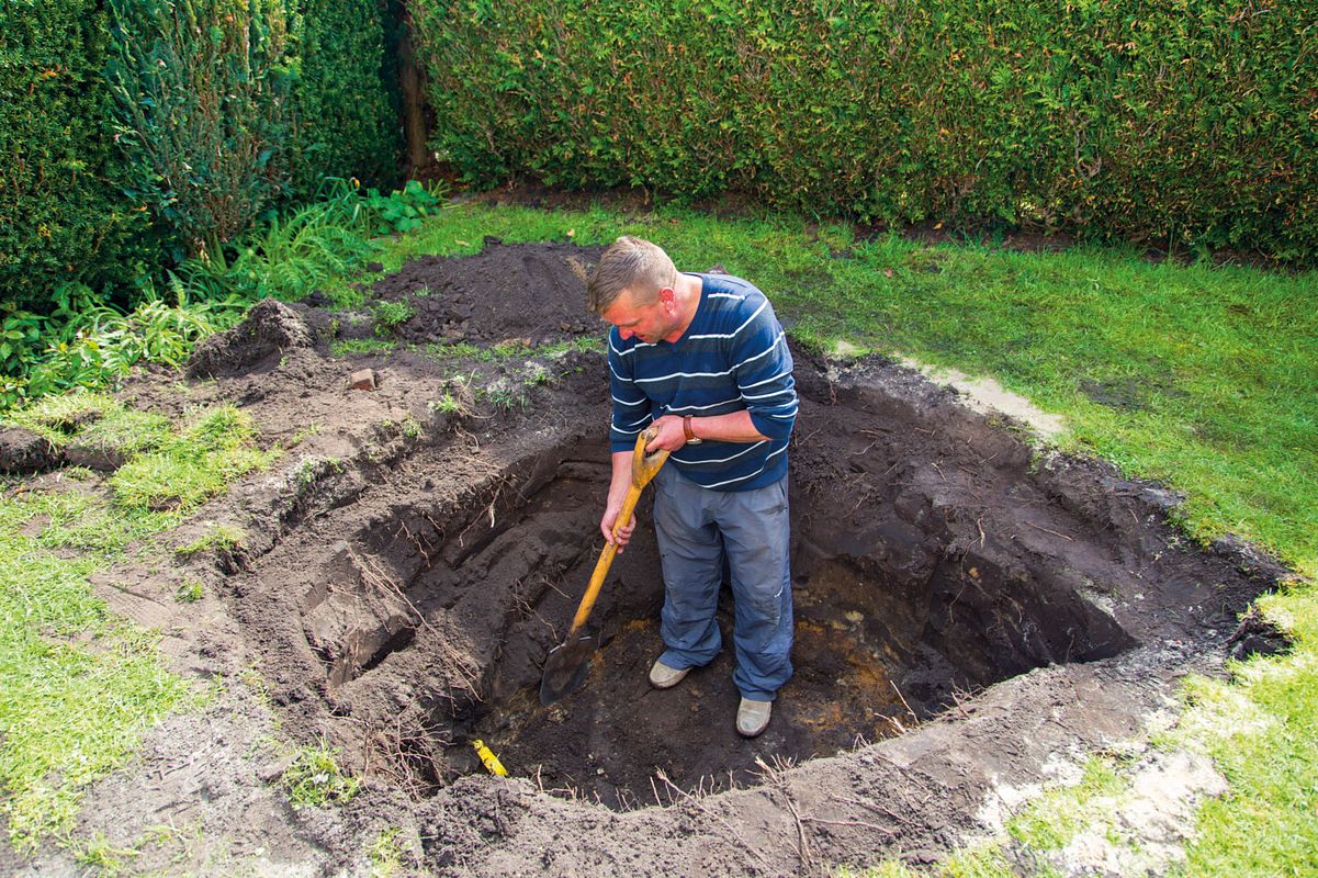 Aushub der Grube