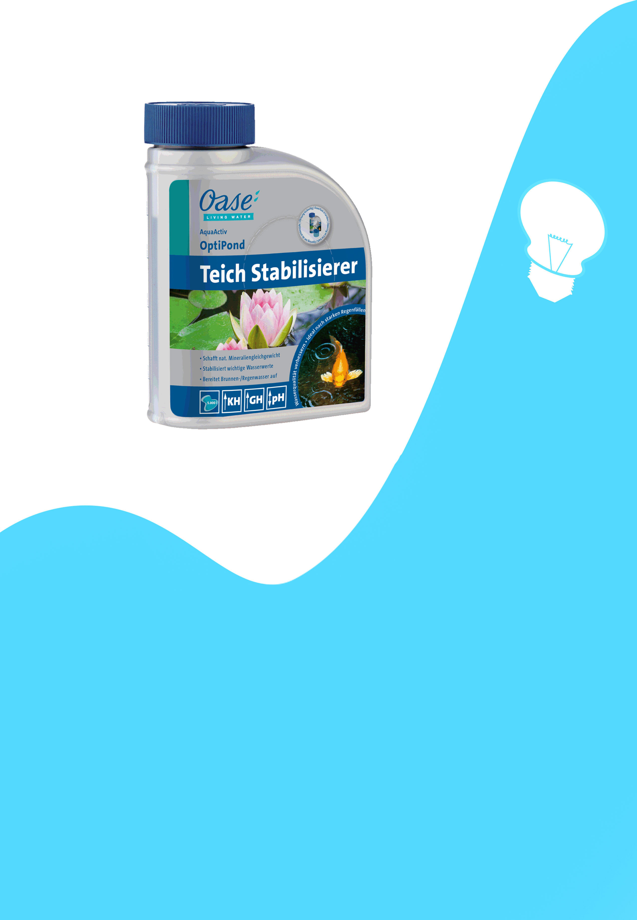OASE AquaActiv OptiPond 500ml - Teichstabilisierer & Wasseraufbereiter - Für Klare Teiche Bis 5m³