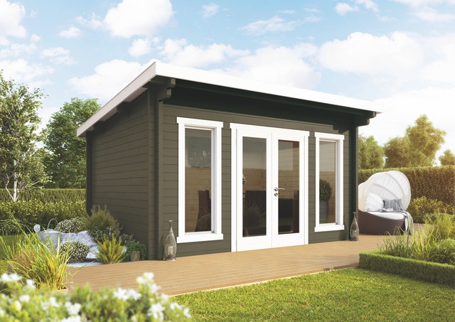 Skan Holz 70 mm Blockbohlenhaus MontWolff Finnhaus Gartenhaus Trondheim 44-D