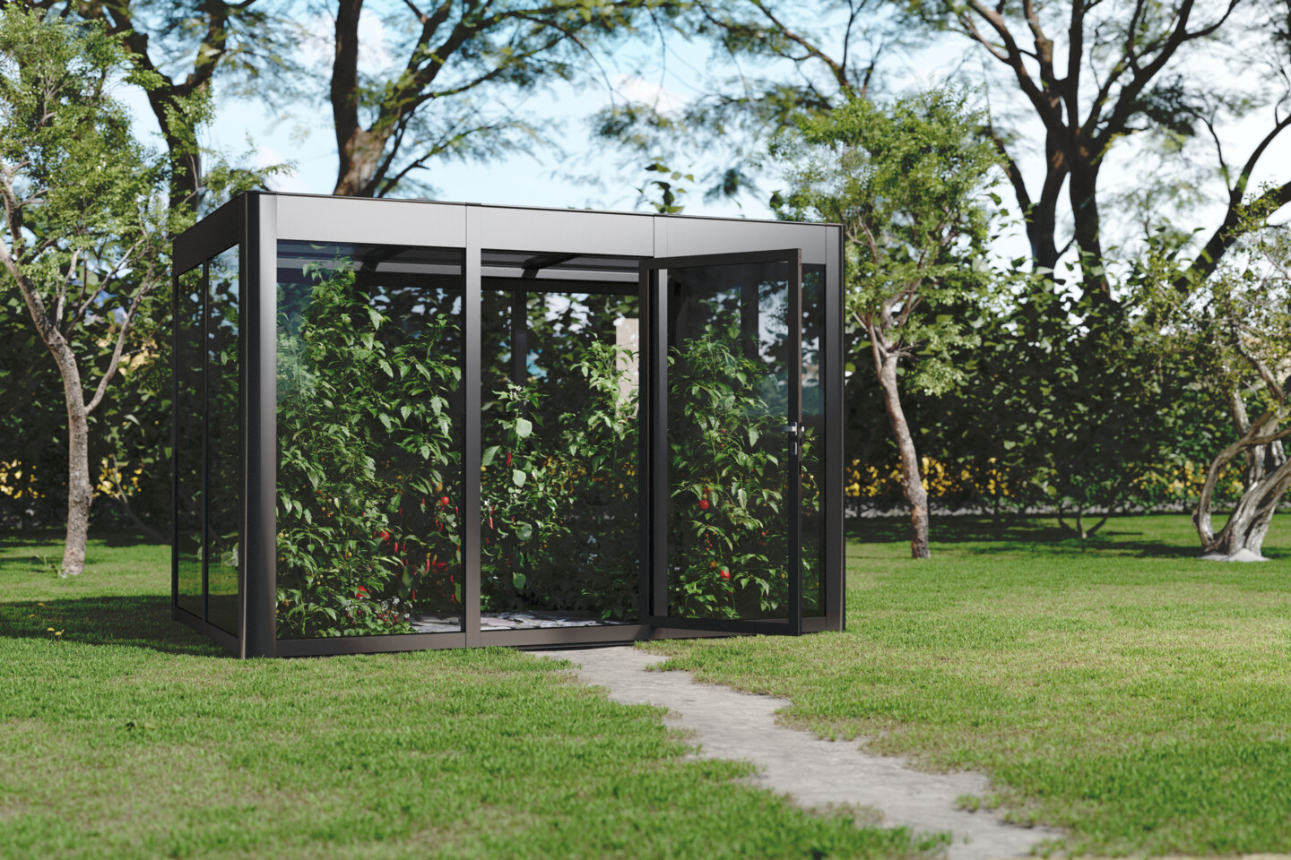 SunElements Design Gewächshaus SunGarden Modern mit Photovoltaik-Option