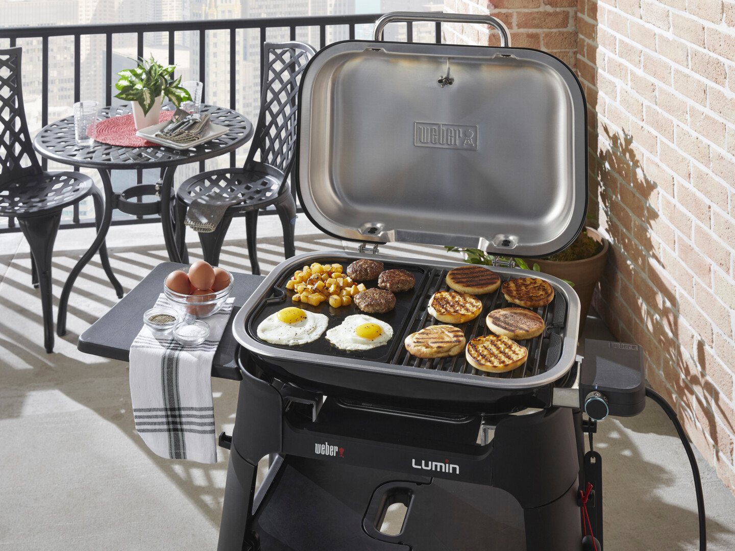 Weber Elektrogrill Lumin mit Stand, Black