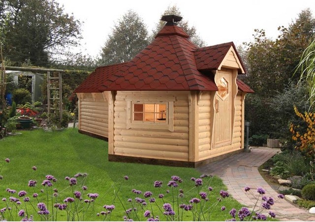 Wolff Finnhaus Grillkota 9 de luxe Außenansicht