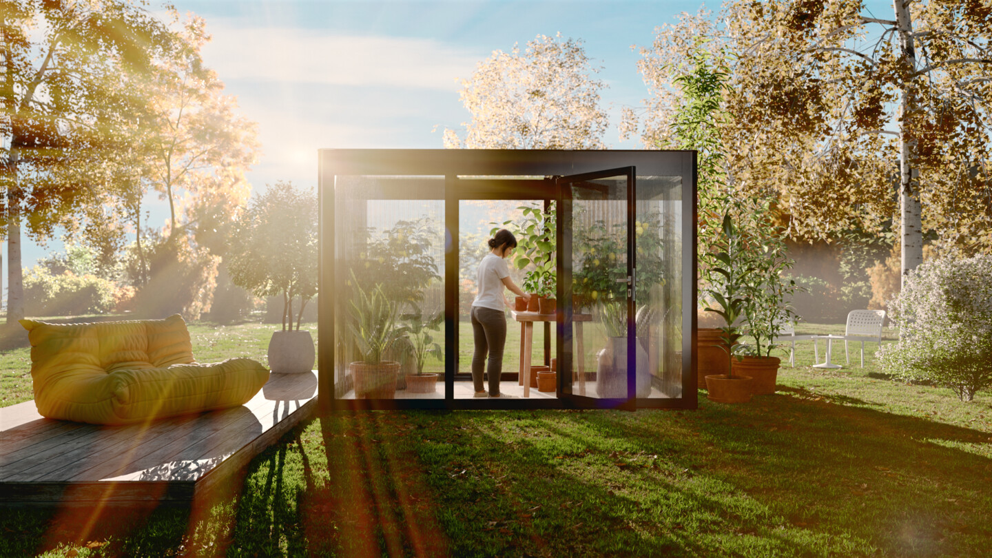 SunElements Design Gewächshaus SunGarden Select mit Photovoltaik-Option