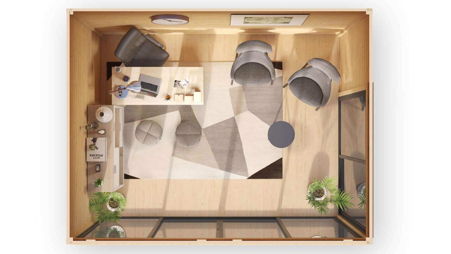 Weka Designhaus 412 Gr. 2 mit Glasschiebetür