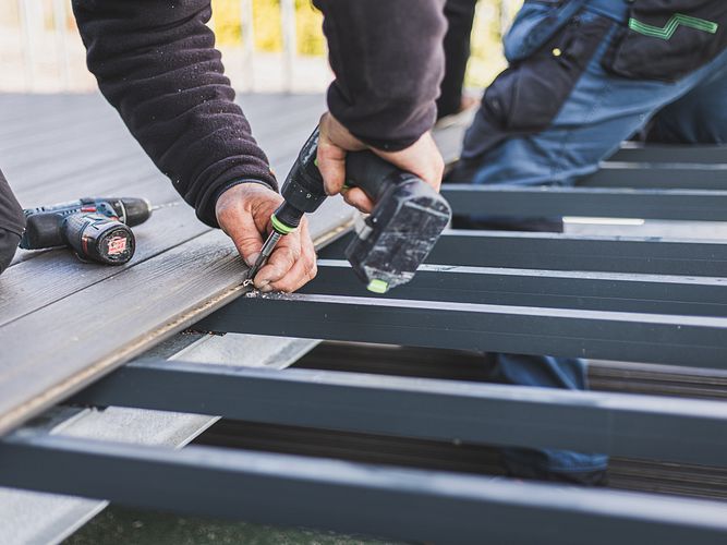 Unterkonstruktion für die Terrasse