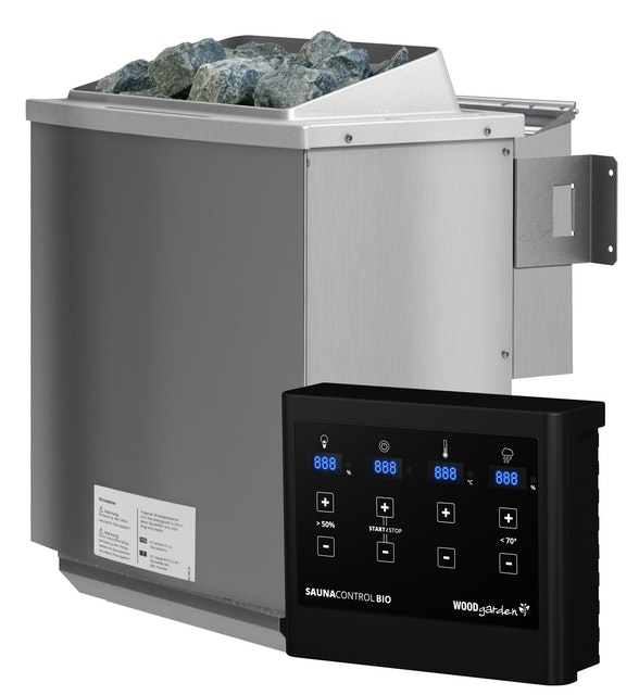 Karibu 9 kW Bio-Kombiofen Saunaofen inkl. Steuergerät  Sparset | mein-saunashop.de