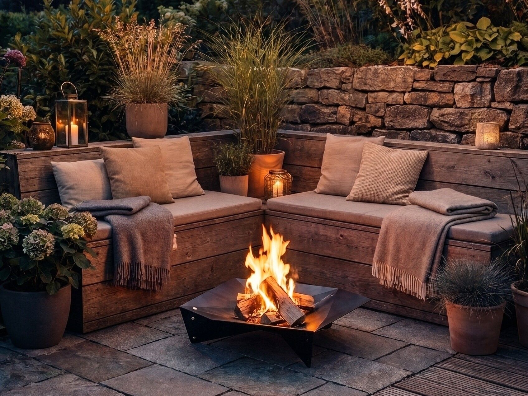 12 Ideen für eine Feuerstelle im Garten