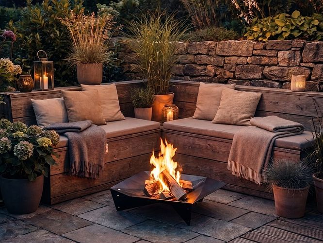 12 Ideen für eine Feuerstelle im Garten