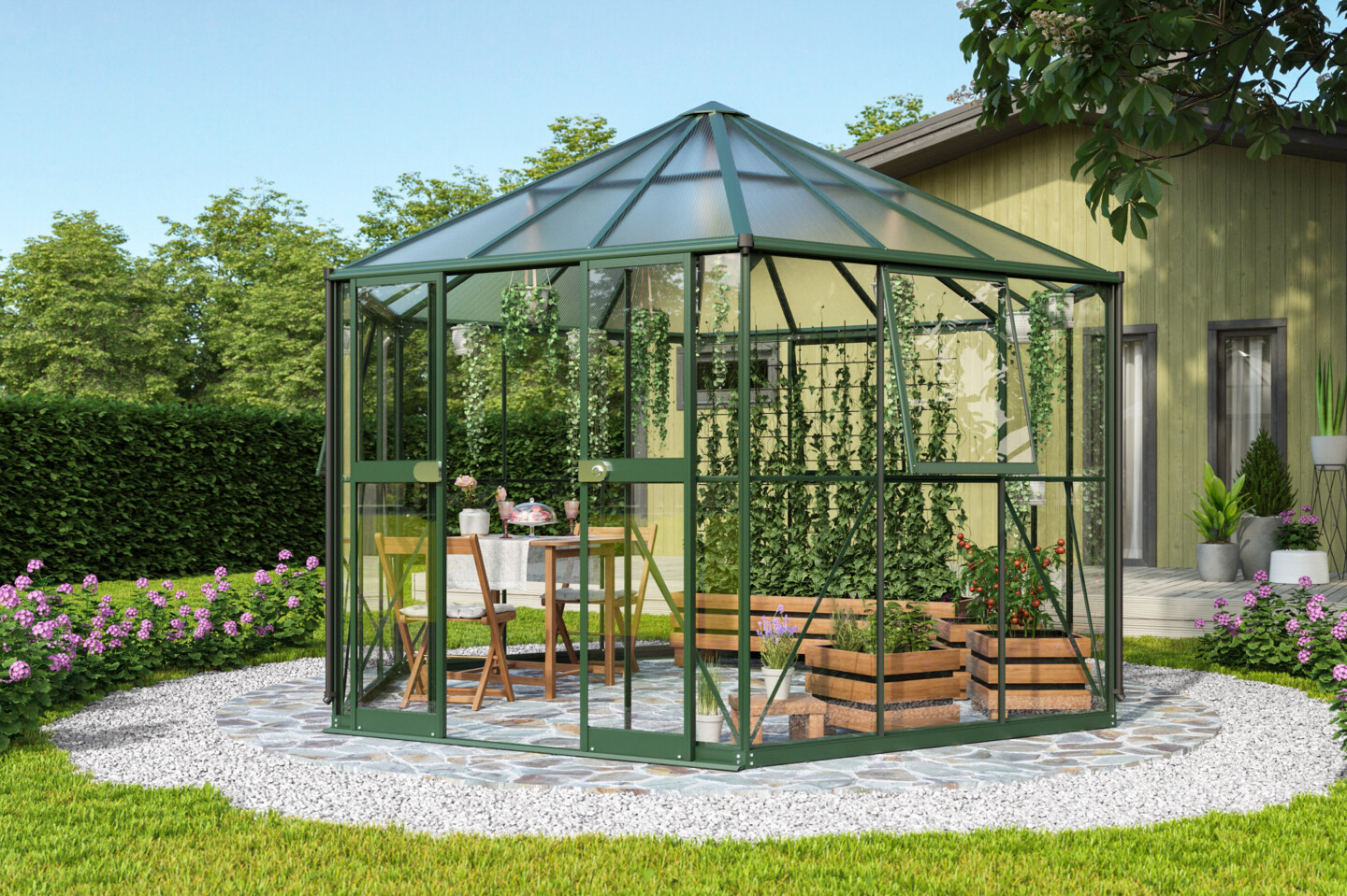 Rundes Glasgewächshaus Pi 9000 von Vitavia