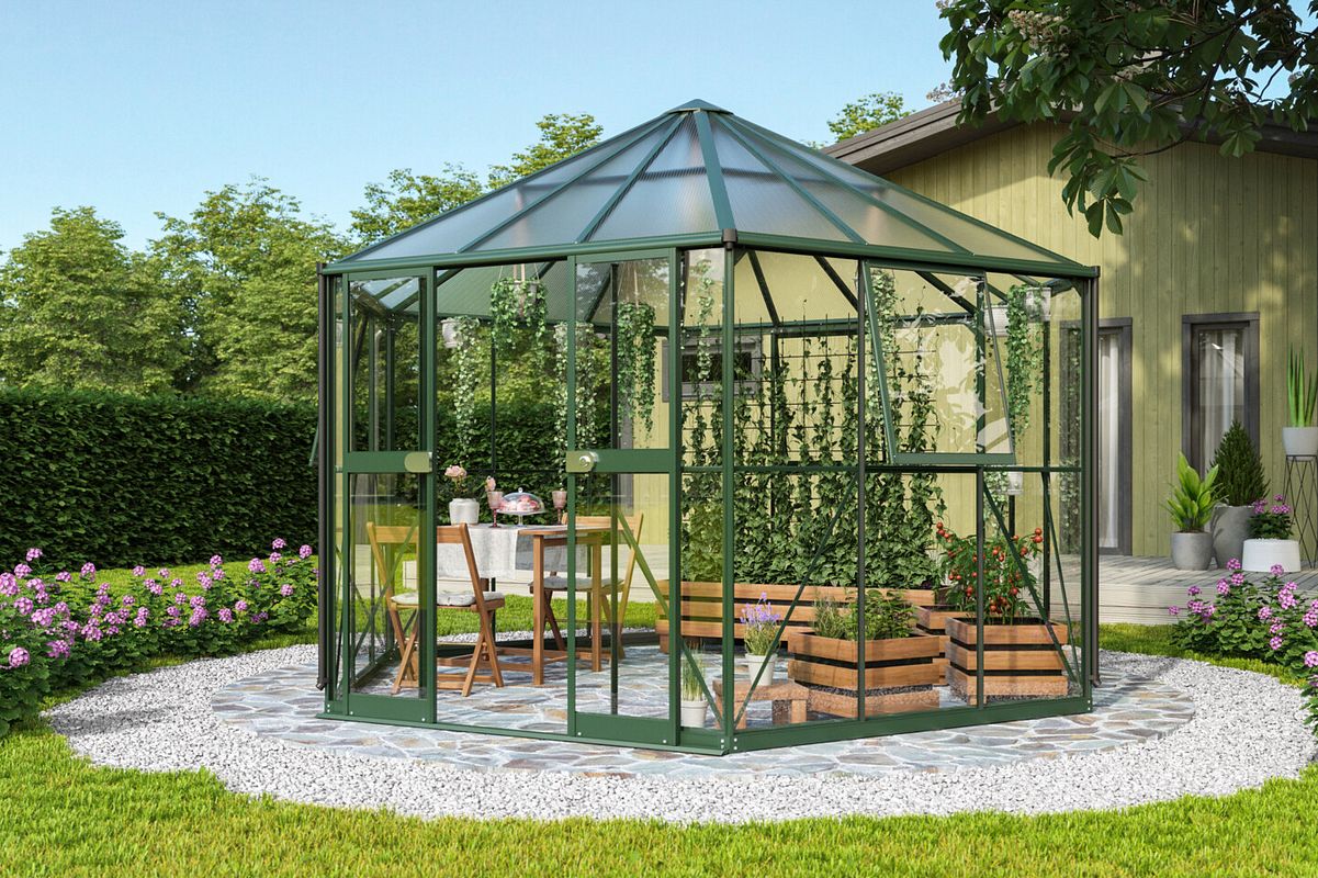Rundes Glasgewächshaus Pi 9000 von Vitavia