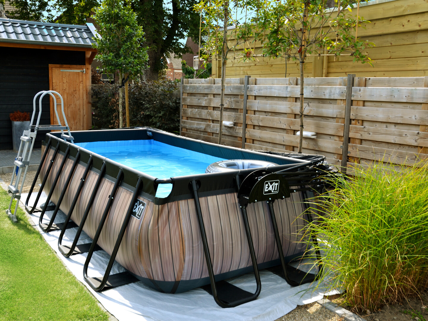 EXIT rechteckiger Rahmenpool Premium mit Sandfilteranlage