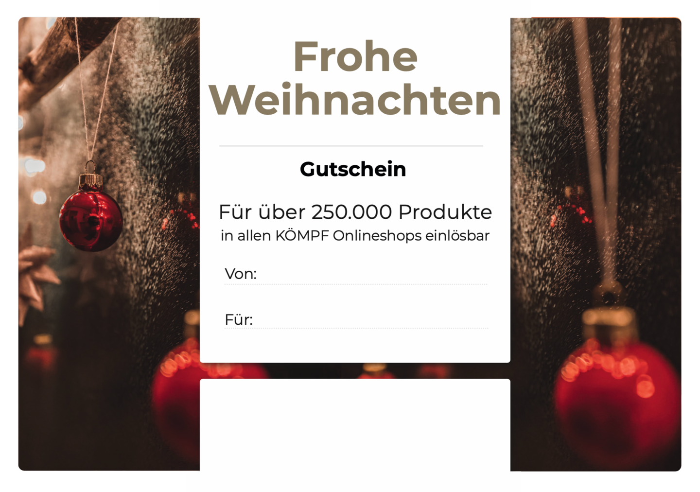 Gutschein zu Weihnachten
