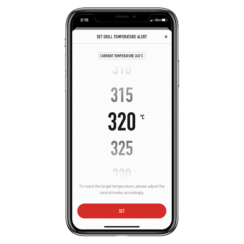 Weber Connect App Temeraturanzeige Weber Connect App Temperature alert