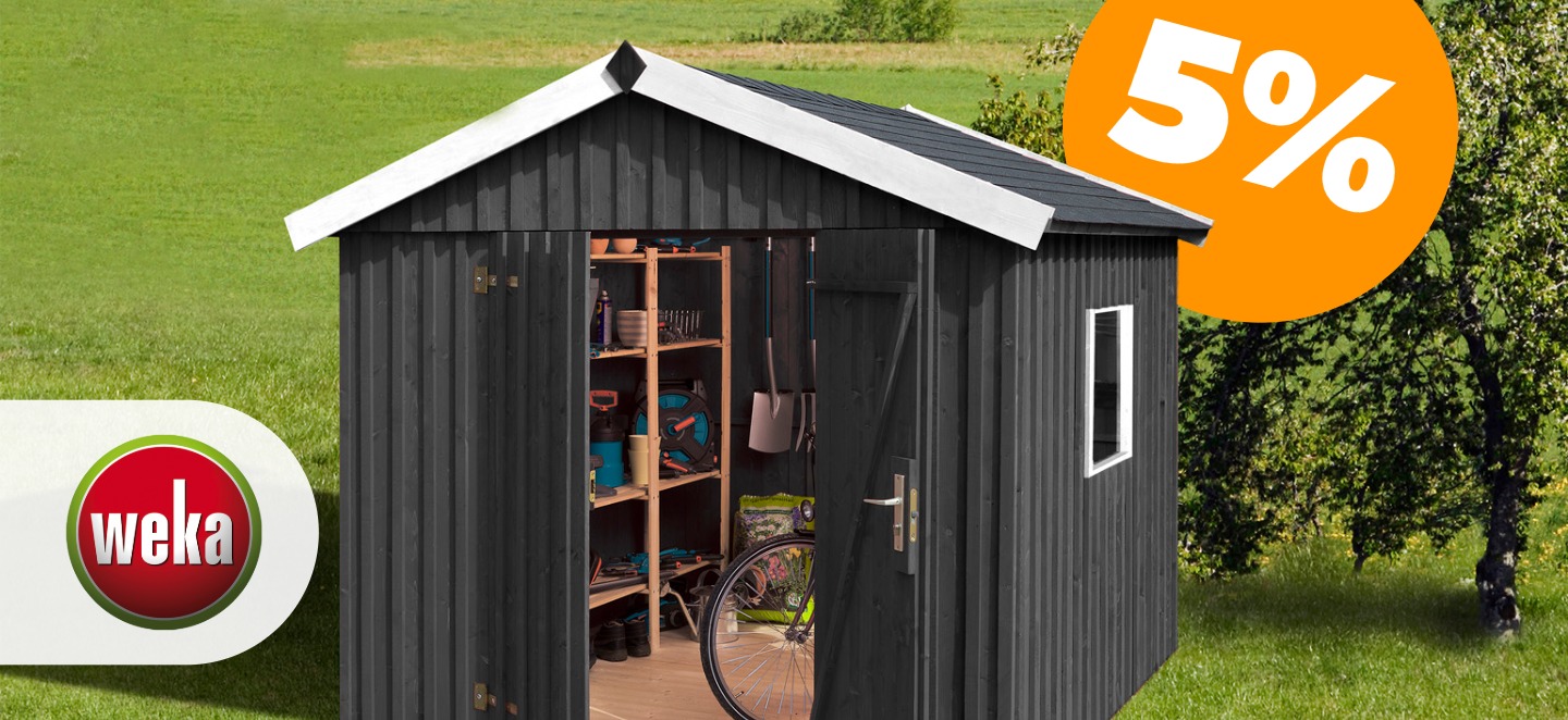5% auf Gartenhäuser von Weka