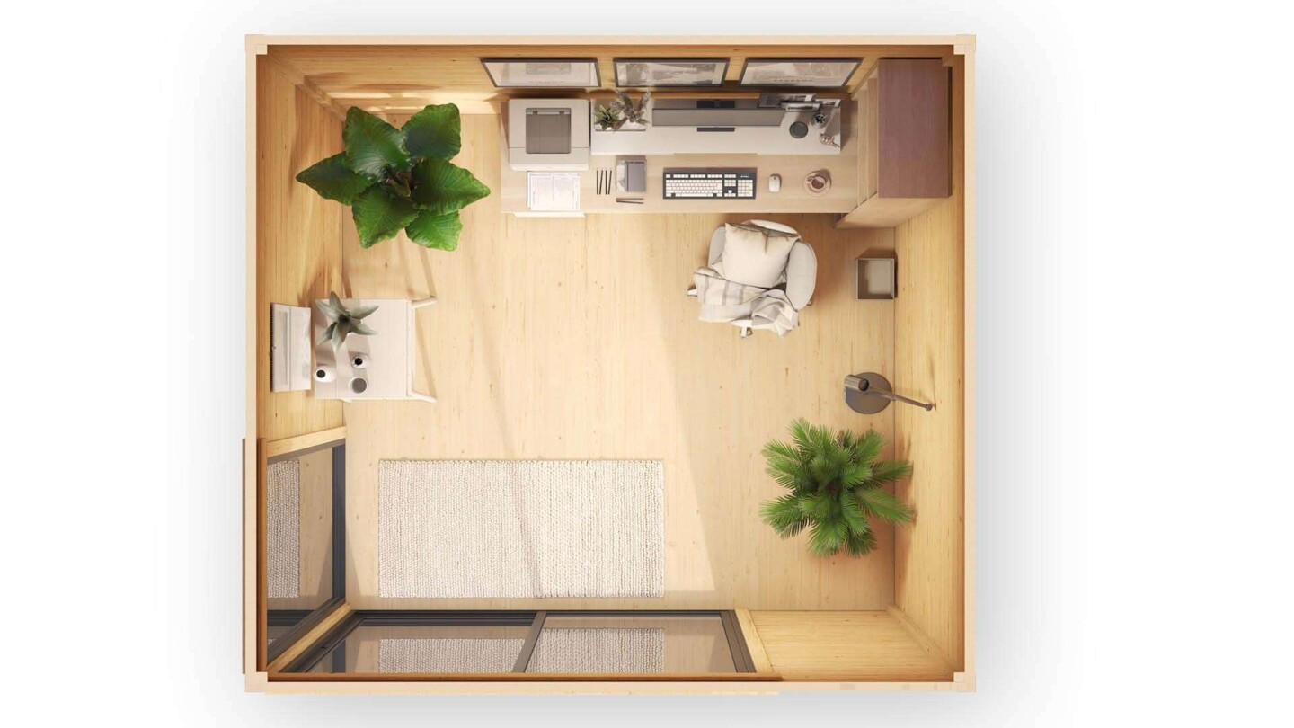 Weka Designhaus 412 Gr. 1 mit Glasschiebetür