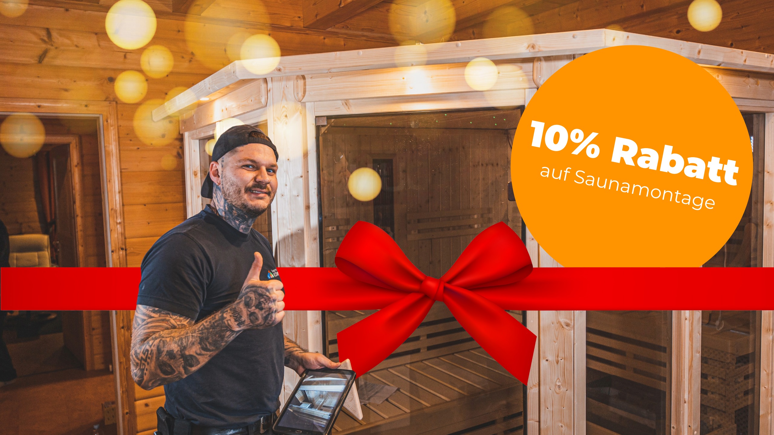 10% Rabatt auf Innensauna Montage von Karibu