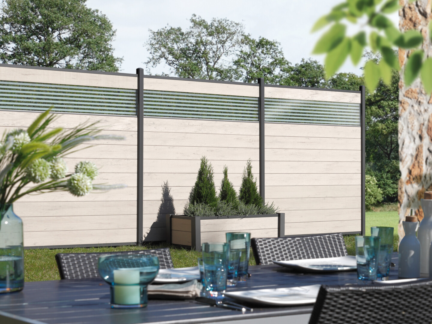 TraumGarten SYSTEM Dekorprofil Delta für TraumGarten SYSTEM WPC + Alu Classic