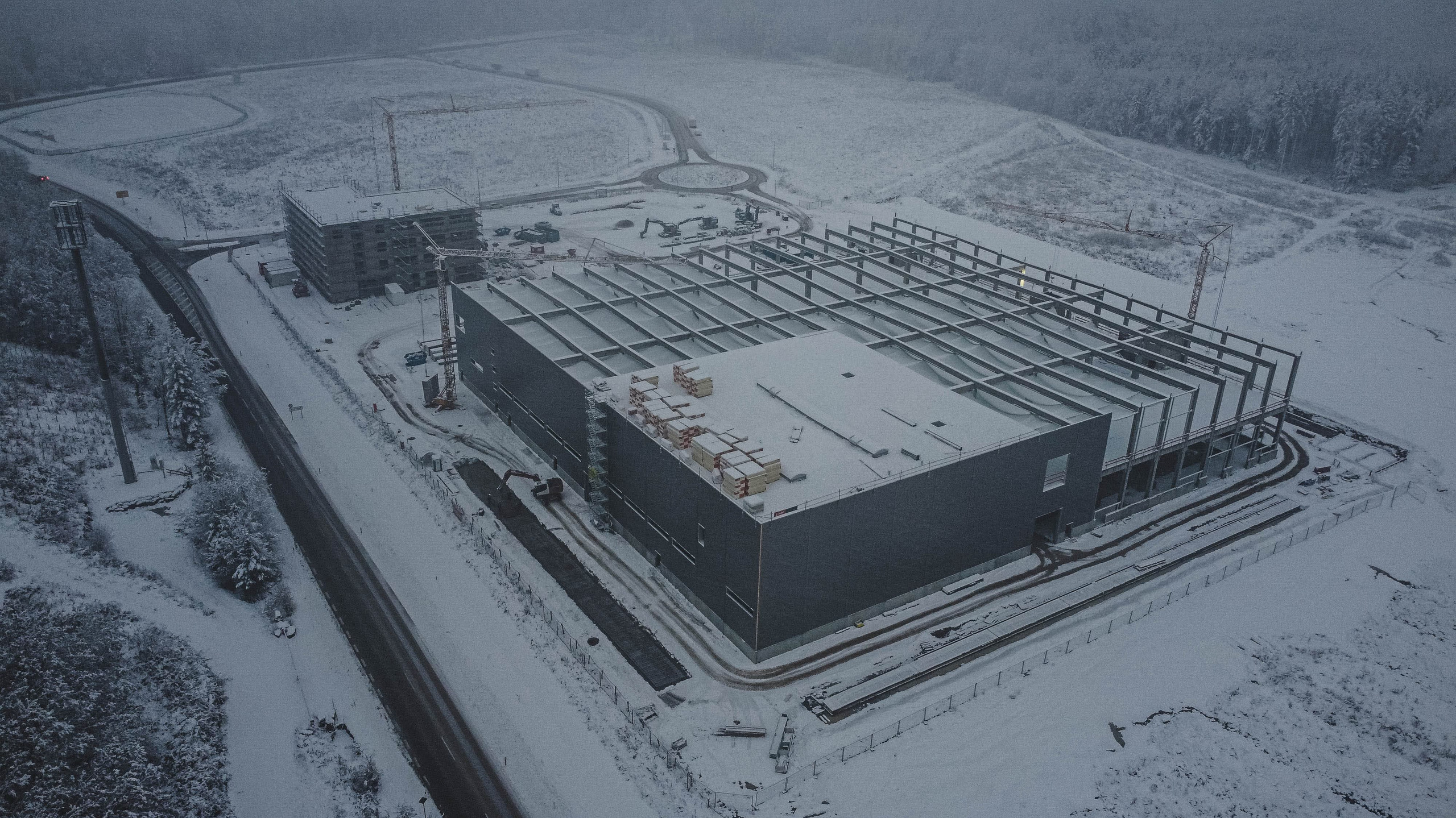 Baustelle im Dezember 2023