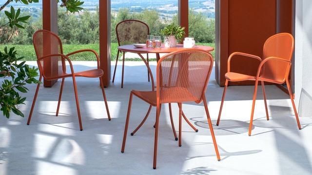 EMU Stapelstuhl RONDA XS Stahl scharlachrot 