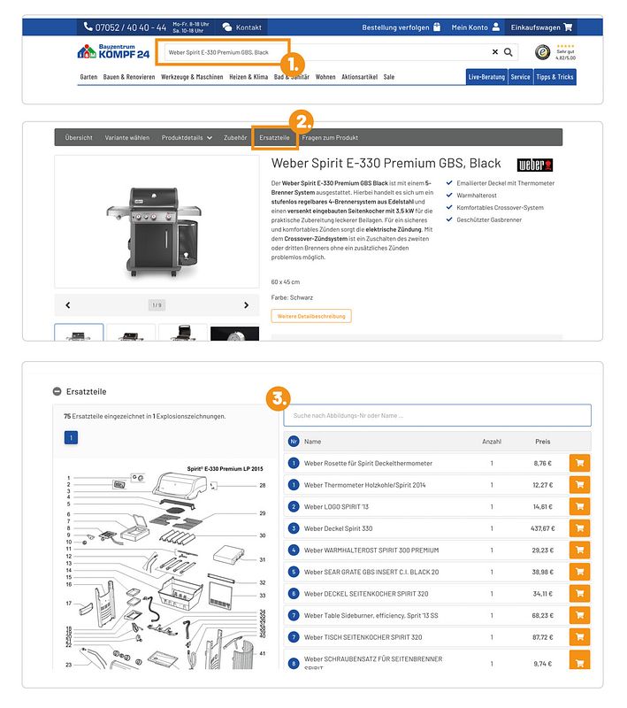 Grill Ersatzteile online bestellen