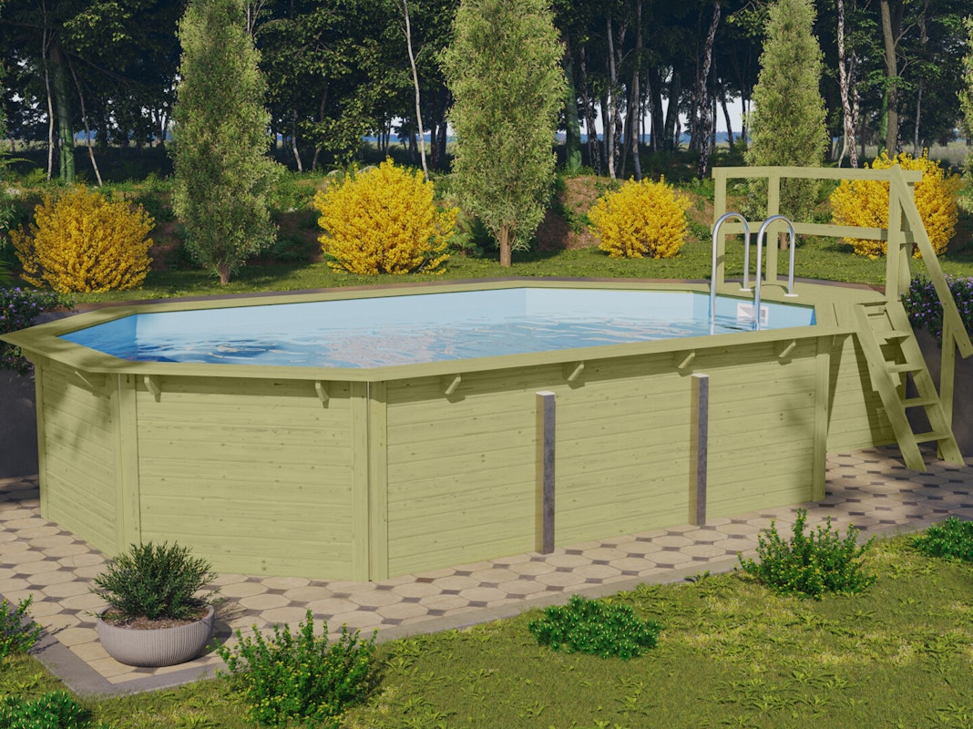 Karibu Pool Modell X4 610 x 400 cm mit Terrasse Karibu Pool Modell X4 610 x 400 cm mit Terrasse