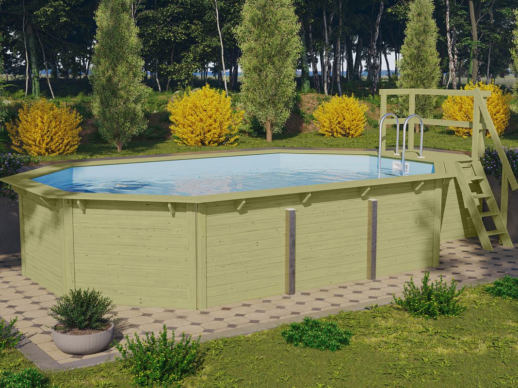 Karibu Pool Modell X4 610 x 400 cm mit Terrasse 