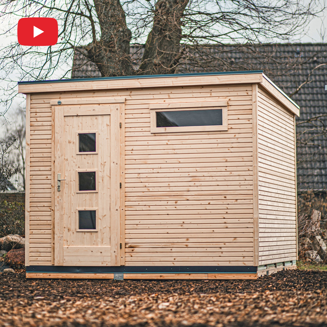 Montage: Weka Designhaus mit Schraubfundament