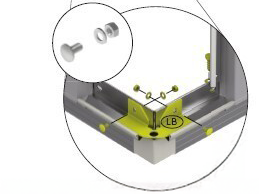 Das Kabel kann durch den Eckverbinder des Bodenrahmens geführt werden