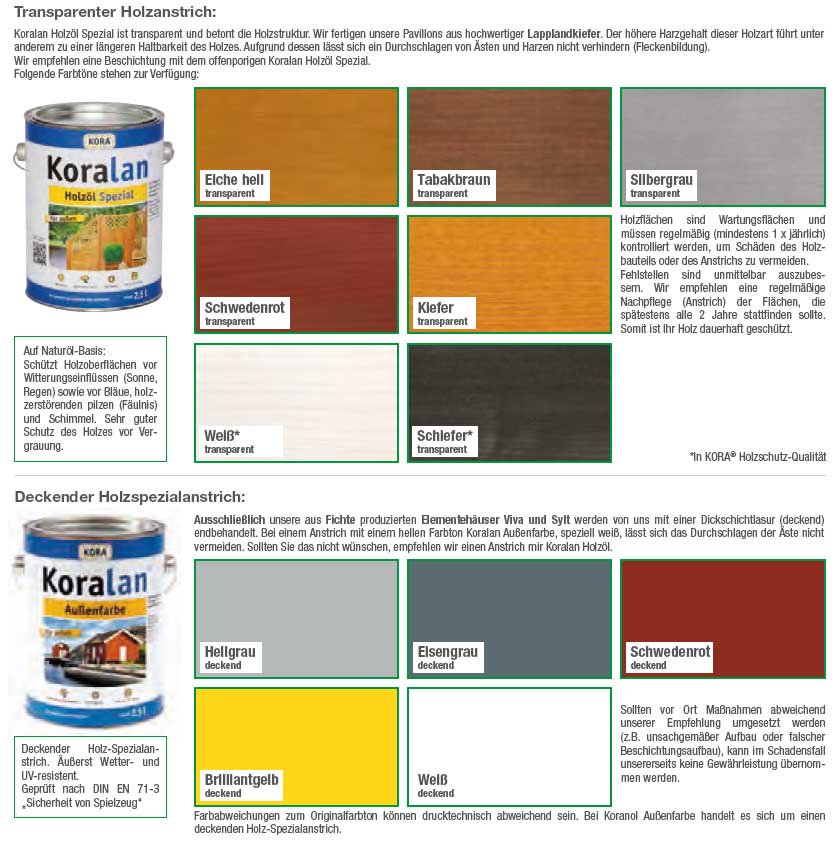 Wolff Finnhaus Farben transparent deckend