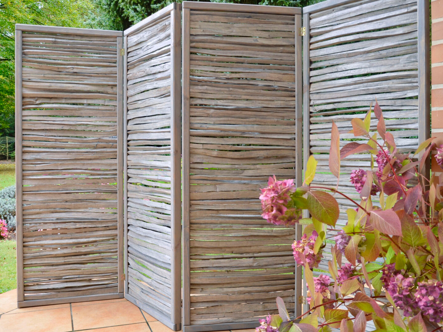 4-teiliger Garten-Paravent von T&amp;J, Modell ESMERALDA