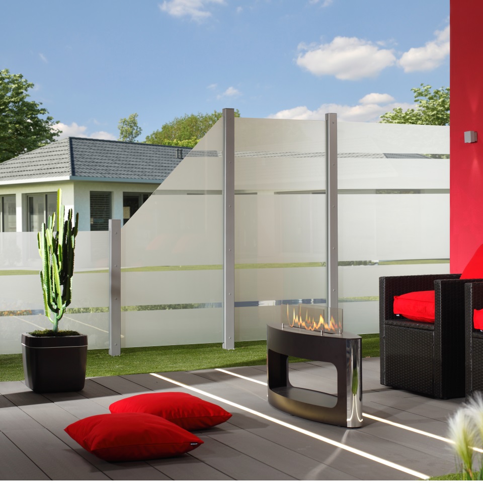TraumGarten Serie "Glas Alpha" Sichtschutz Zaun