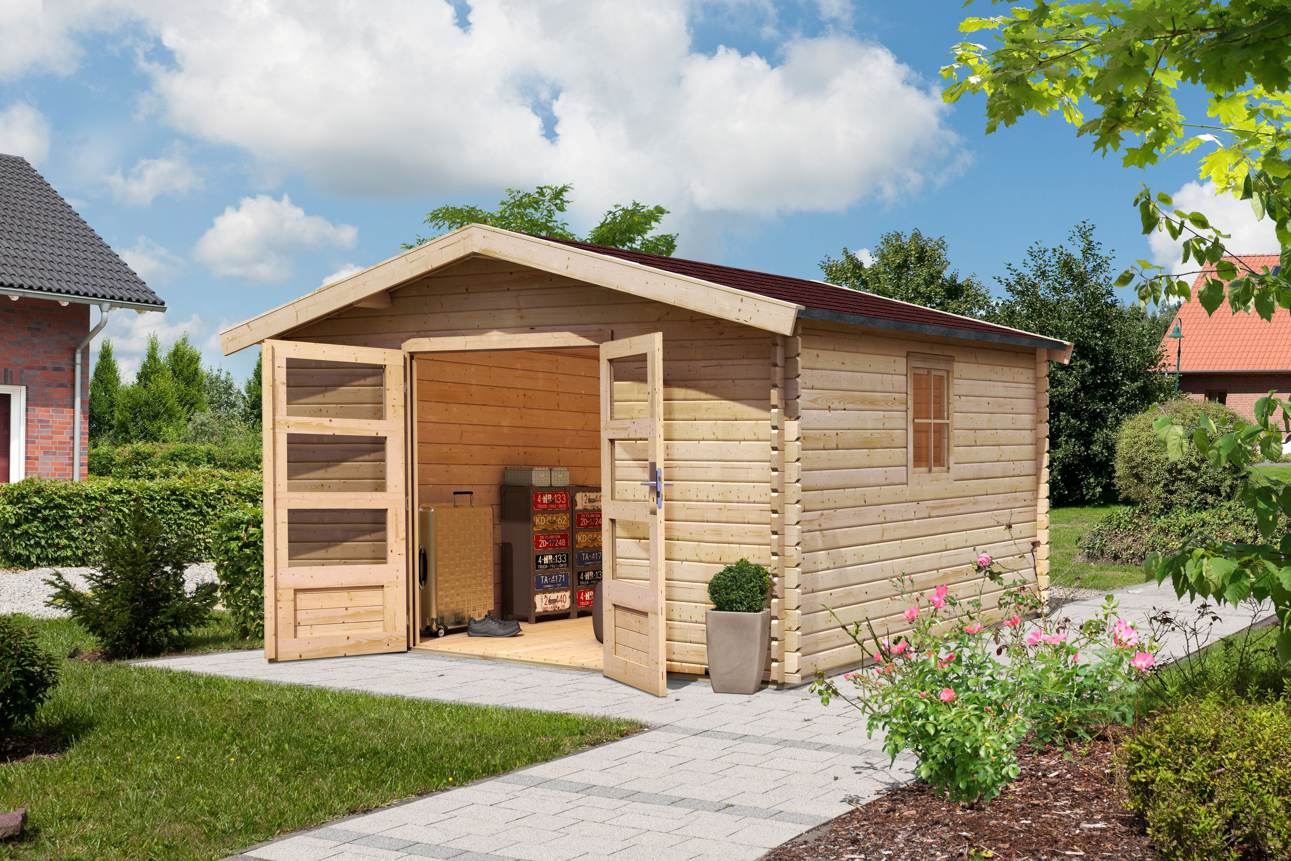 Karibu Blockbohlenhäuser mit Wandstärke 38 mm
