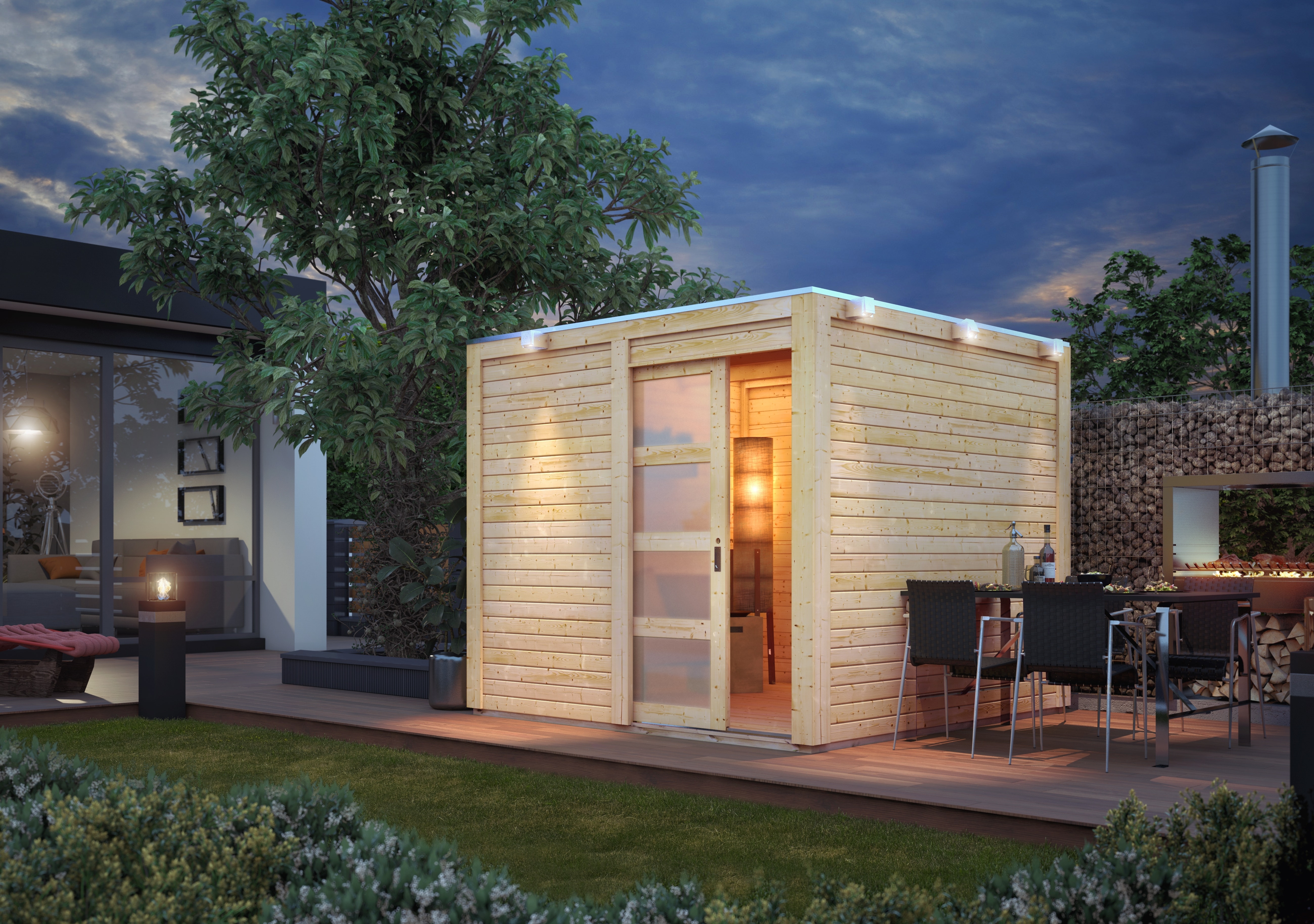 Karibu Flachdach Gartenhäuser