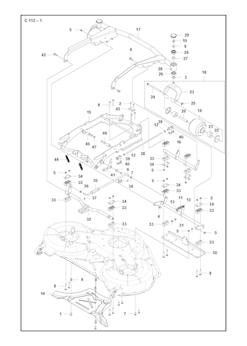 Husqvarna Rider 967293401 Cutting deck - Combi 112