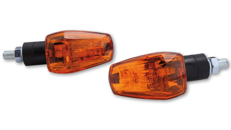 HIGHSIDER smart IMOLA 1 Glühlampen Mini Indicator Gehäuse Schwarz / Linse Orange (Paar), Vorn & Hinten