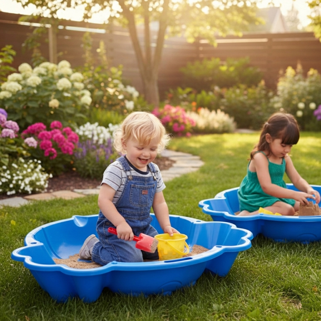 KHW Sandkasten/Wassermuschel Beach Bee 2er Set - Made in Germany